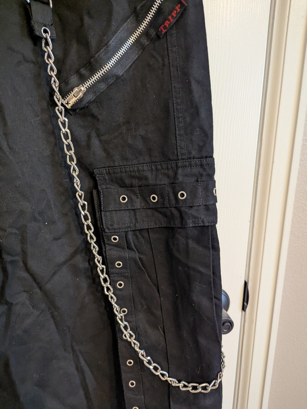 TRIPP NYC Goth Grunge Chain To Chain Pants Large Black - Picture 4 of 14